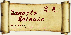 Manojlo Malović vizit kartica